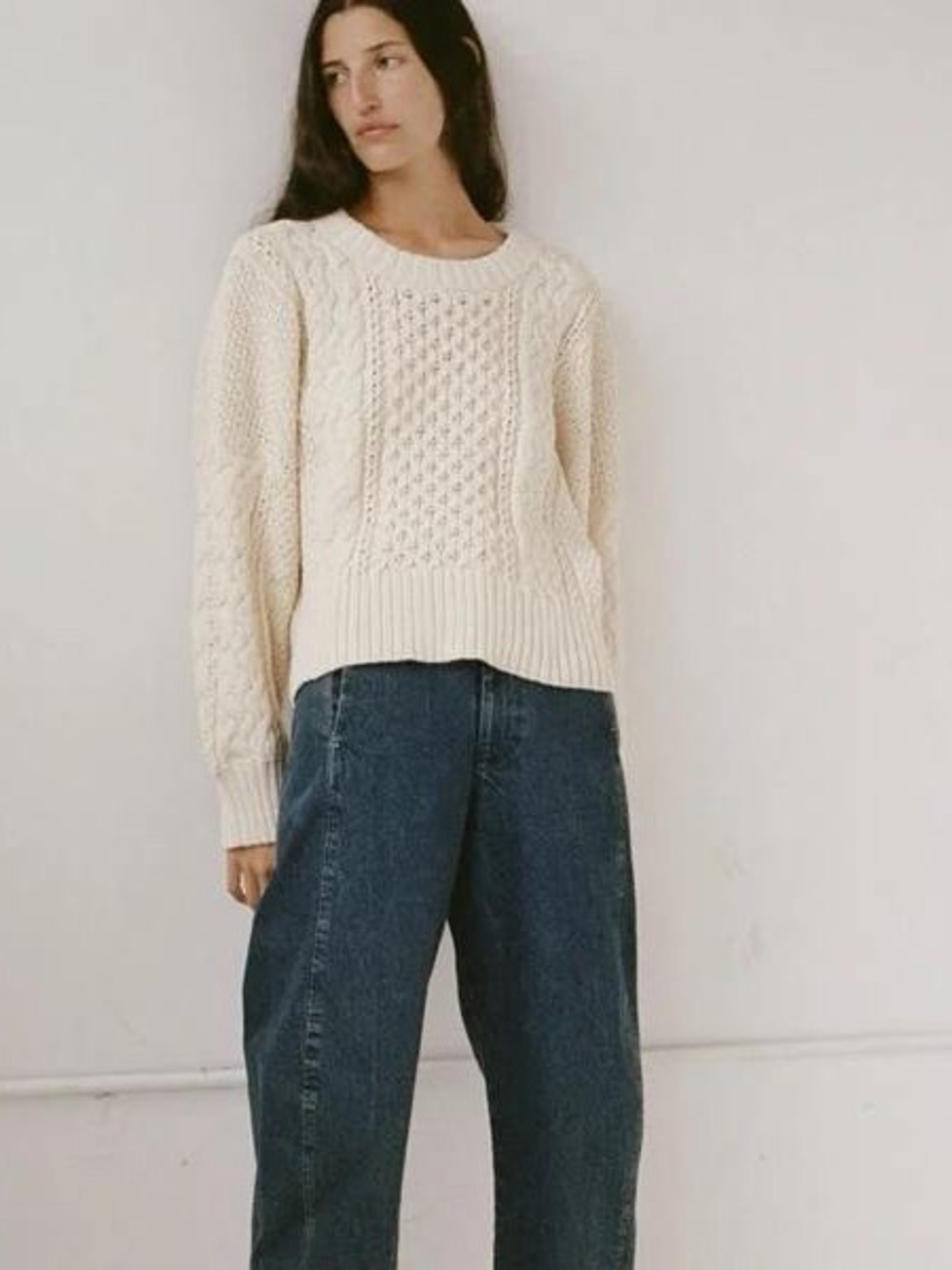 Shaina Mote Fisherman Sweater in Natural XS/S